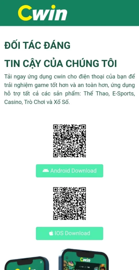 Chọn tải Cwin Android