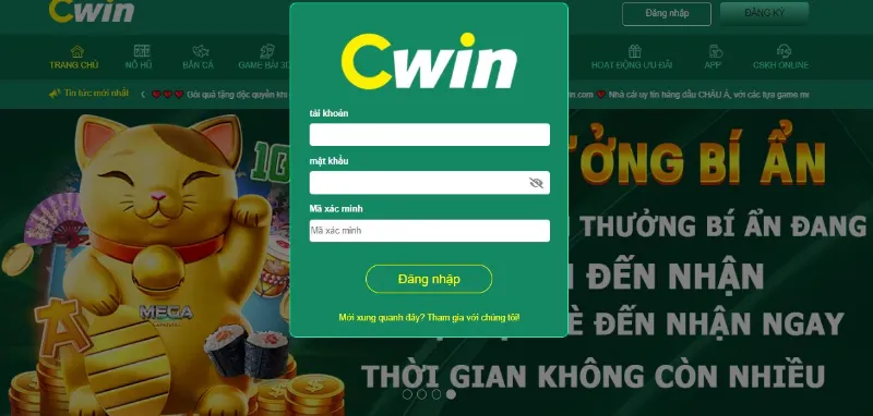 Tham gia đăng nhập giải trí cùng trò chơi Cwin